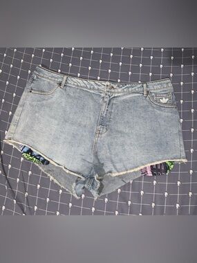 Adidas x Jeremy Scott Denim Cutoff Shorts Blue Size: 41”